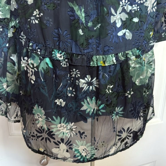 LOFT Sheer Winter Garden Flounce Dress size S - Picture 3 of 12